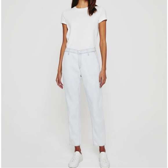 AG NWT The Caden Roxbury Chambray DenimTrouser Hazy Silk Indigo Denim size 27 - Picture 2 of 11